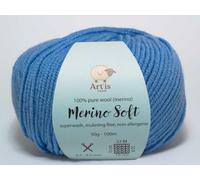 Merino Soft Art'is Yarn 100% Wolle, Mulesing-frei & Superwash (50g / 120m) (164 mittelblau)