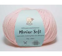 Merino Soft Art'is Yarn 100% Wolle, Mulesing-frei & Superwash (50g / 120m) (24 babyrosa)