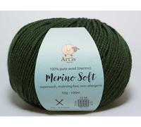 Merino Soft Art'is Yarn 100% Wolle, Mulesing-frei & Superwash (50g / 120m) (6 moosgrün)