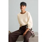 Merino-Strickpullover oversize weiss XL