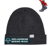 Merino.tech 100% Merino Mütze - Unisex Beanie aus Merinowolle - Warm, Weich & Atmungsaktiv für Herren und Damen (Charcoal Grey, Large-XLarge)