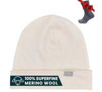Merino.tech 100% Merino Mütze - Unisex Beanie aus Merinowolle - Warm, Weich & Atmungsaktiv für Herren und Damen (Natural Merinos, Large-XLarge)