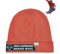 Merino.tech 100% Merino Mütze - Unisex Beanie aus Merinowolle - Warm, Weich & Atmungsaktiv für Herren und Damen (Rusty Orange, Large-XLarge)