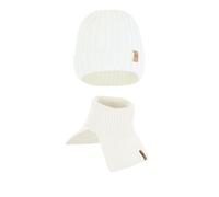 Merino Wollmütze und Halswärmer Kinder Set Herbst und Winter Warm Mütze Weich Atmungsaktiv Baby Beanie und Schal Alternative für Kleinkinder und Kinder (Ecru, 6 Monate - 3 Jahre)