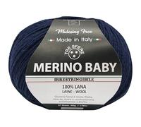 Merinowolle Baby 100% Merino 50g - 175 Meter zum Häkeln 3 für Babydecken und Kleidung von höchster Qualität - Made in Italy (BABY, blau - 025)