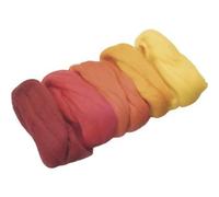 Merinowolle-Mix gelb, sonnengelb, orange, hellrot, rot VE=50g