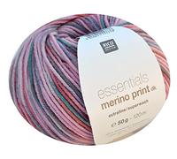 Merinowolle Rico essentials Merino Print dk, Fb. 01 mix-rosa, Merinowolle bunt, zum Stricken & Häkeln