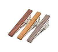 MERIT OCEAN Smart Herren Krawattennadel aus Holz 3-teilig Natur Krawattennadel 2,1 Zoll in Geschenkbox