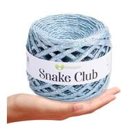 MeriWoolArt® Metallic T-Shirt Textilgarn - 100% Polyester, Leder-Look, 6-8 mm x 55 m, ideal zum Stricken von Taschen, Geldbörsen, Accessoires, glänzendes Effektgarn