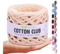 MeriWoolArt® Premium Baumwolle zum Häkeln und Makramee, 10 mm x 110 m Qualität Baumwollgarn, T-Shirt Garn für Handtasche, Teppiche, Pflanzenkörbe, Wurfkissen und Makramee-Wandbehang oder Geschenkband