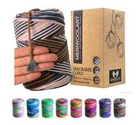 MERIWOOLART Premium Makramee Garn-Baumwollgarn 3mm x 200m-Super weiches, einfach gedrehte Schnur-Öko-Tex 100% recyceltes Baumwolle für DIY Boho Deko Handwerk