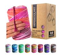MeriWoolArt® Premium Makramee Garn - Baumwollgarn 3mm x 200m - Super weiches Garn, gedrehte Makramee Schnur - Öko-Tex 100% recyceltes Baumwolle für DIY Boho Deko Handwerk