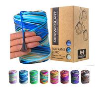 MeriWoolArt® Premium Makramee Garn - Makramee Baumwollgarn 3mm x 200m - Super weiches Garn, einfach gedrehte Makramee Schnur - Öko-Tex 100% recyceltes Baumwolle für DIY Boho Deko Handwerk