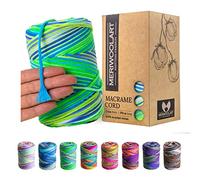 MeriWoolArt® Premium Makramee Garn - Makramee Baumwollgarn 3mm x 200m - Super weiches Garn, einfach gedrehte Makramee Schnur - Öko-Tex 100% recyceltes Baumwolle für DIY Boho Deko Handwerk