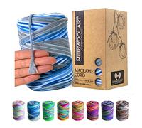 MeriWoolArt® Premium Makramee Garn - Makramee Baumwollgarn 3mm x 200m - Super weiches Garn, einfach gedrehte Makramee Schnur - Öko-Tex 100% recyceltes Baumwolle für DIY Boho Deko Handwerk