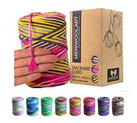MeriWoolArt® Premium Makramee Garn - Makramee Baumwollgarn 3mm x 200m - Super weiches Garn, einfach gedrehte Makramee Schnur - Öko-Tex 100% recyceltes Baumwolle für DIY Boho Deko Handwerk