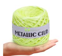 MeriWoolArt® Premium Metallic T-Shirt Garn, 100% Qualitäts-Polyester, Leder-Look Garn zum Stricken, 6-8 mm x 55 m Textilgarn für Taschengarn, Geldbörsengarn, Glänzendes Garn, Accessoires-Garn