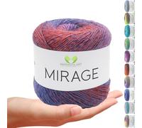 MeriWoolArt Strickgarn aus 20% Merino-Schurwolle & 80% Acryl 150g (500m) - Garn zum Stricken & Häkeln - Weiches Allround-Garn für Pullover, Schals, Tücher & Accessoires - Mehrfarbiger Farbverlauf 5307