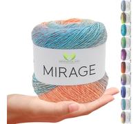 MeriWoolArt Strickgarn aus 20% Merino-Schurwolle & 80% Acryl 150g (500m) - Garn zum Stricken & Häkeln - Weiches Allround-Garn für Pullover, Schals, Tücher & Accessoires - Mehrfarbiger Farbverlauf 5315