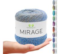 MeriWoolArt Strickgarn aus 20% Merino-Schurwolle & 80% Acryl 150g (500m) - Garn zum Stricken & Häkeln - Weiches Allround-Garn für Pullover, Schals, Tücher & Accessoires - Mehrfarbiger Farbverlauf 5303