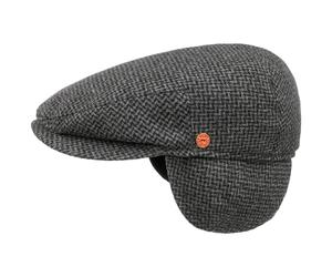 Merlino Zigzag Flatcap mit Ohrenklappen by Mayser schwarz 56 cm
