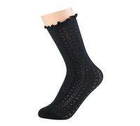 Merlvida Rüschen Socken Damen aus Baumwolle mit Spitze Knöchelsocken Kleidsocken Prinzessin Trachtensocken für Dirndl Alltag und Party