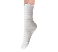Merlvida Rüschen Socken Damen aus Baumwolle mit Spitze Knöchelsocken Kleidsocken Prinzessin Trachtensocken für Dirndl Alltag und Party