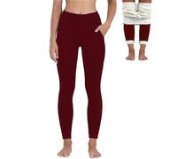 Merlvida Thermoleggins für Damen Verdickte Fleece Gefütterte Leggins High Waist Thermo Leggings Gefüttert Damen Winter Warme Strumpfhose Schlanke Hose Blickdicht Sportleggins Jogginghose Yogahose Lang