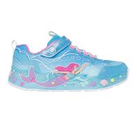 Sneaker SKECHERS "MERMAID DREAMS LIGHTS", Mädchen, Gr. 33, bunt (türkis, multi), Synthetik, Textil, Glitzer, kontrastfarbene Details, Schuhe Sneaker, Blink,-Klettschuh mit Applikation, Größenschablone