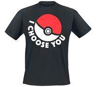 Meroncourt Herren T-Shirt Pokemon I Choose You, Gr. Medium, Schwarz (Black)