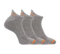 Merrell Gepolsterte Baumwollsocken für Herren und Damen, niedrig geschnitten, 3 & 6 Paar, atmungsaktive Mesh-Komfortzonen, Grau, Medium-Large