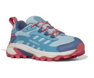 Merrell Wanderschuhe Moab Speed 2 Low Waterproof (All-Terrain, wasserdicht) türkisblau/coral Mädchen, Größe Euro (US) 38