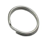 Merriway BH01821 16 mm Schlüsselring Spaltring, Vernickelt / Weiß, 20 Stück