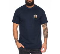 Merry Boat Straw Hat Besticktes Herren T-Shirt - Manga Luffy Pirat Anime One, Farbe:Dunkelblau, Größe:M