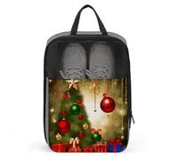 Merry Christmas Schuhbeutel, Reise-Schuh-Organizer, wasserabweisend, Schuhbeutel mit Reißverschluss, Sneaker, Staubbeutel, grau, Einheitsgröße, modern, grau, Einheitsgröße, Modern