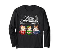Merry Christmas Shiba Inu Reindeer Elf Santa Squad Dog Lover Langarmshirt