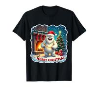Merry Christmas Yeti Weihnachtsmannmütze Abominable Schneemann Kinder Xmas T-Shirt