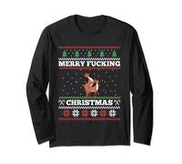 Merry Fucking Christmas Humor Offensive Ugly Sweater für Erwachsene Langarmshirt