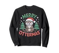 Merry Ottermas Christmas, lustiger Otter in Weihnachtsmannmütze, Weihnachtsbaum Sweatshirt