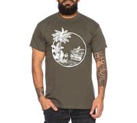 Merry Palm - Herren T-Shirt Straw Hat Luffy Zoro One Monkey D. Pirat Ace Piece Goku Anime Ruffy, Größe:M, Farbe:Khaki