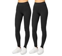 Merry Style 2er Pack Leggings für Damen Bequeme und blickdichte Leggings Damen Lang Leggins Damen MS10-143 (Schwarz/Schwarz, 3XL)