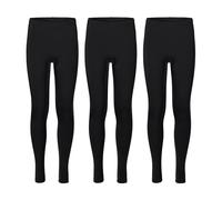 Merry Style 3er Pack Leggings Mädchen Lange Kinder Leggings aus Viskose Bequeme Hose für Mädchen Einfarbig MS10-130 (Schwarz/Schwarz/Schwarz, 158)