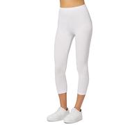 Merry Style Capri Leggings Damen 3/4 Baumwolle Stretch MS10-199 (Weiß, S)