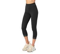Merry Style Damen 3/4 Capri Leggings aus Baumwolle mit Spitze MS10-224 (Schwarz, 4XL)