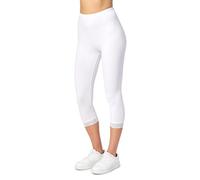 Capri Leggings mit Spitze MS10-224 Weiß L L Weiß