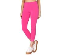 Merry Style Damen 7/8 Leggings mit Spitze MS10-342(Rosa,XL)