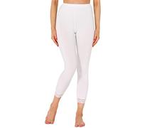 Merry Style Damen 7/8 Leggings mit Spitze MS10-342(Weiß,3XL)