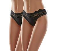 Merry Style Damen Hüftslip MSGAB92 (Schwarz (2Pack), 38 (Herstellergröße: M))