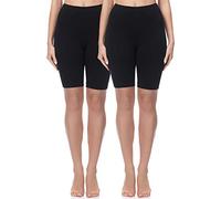 Merry Style Damen Kurze Leggings aus Baumwolle 2 Pack MS10-200 (Schwarz/Schwarz(2Pack), 3XL)