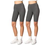 Merry Style Damen Kurze Leggings aus Viskose 2 Pack MS10-145 (Dunkelmelange/Dunkelmelange (2Pack), XS)